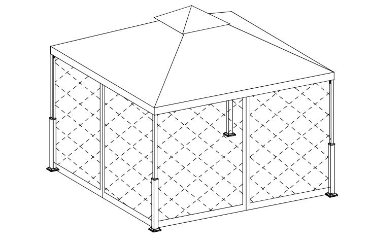 10X10Ft teraszos kerti pavilon beépítési útmutató