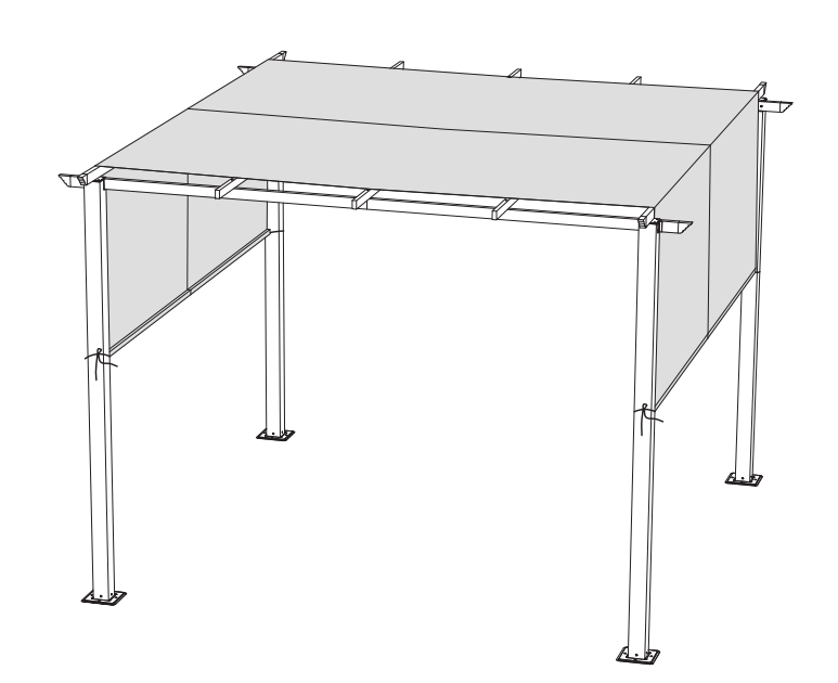 10'x10 'lapos felső pergola termékvezetők