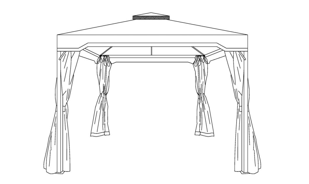 10 láb x 10 láb Iron Patio Gazebo telepítési útmutató